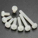 Suleve M3NP2 50Pcs M3 White Round Pillips Pan Head Plastic Nylon Screw Bolt 5/6/8/10/12/15/20/25mm Length