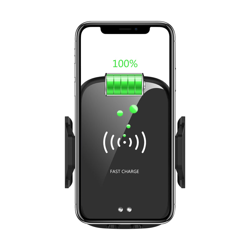 10W Qi Wireless Charger Smart Infrared Induction Automatical Lock Air Vent Dashboard Windshield Car Phone Holder For 4.7-6.5 Inch Smart Phone