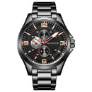 MINI FOCUS MF0199G Army Chronograph Luminous Stainless Steel Waterproof Quartz Watch Men Watch