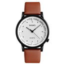 SKMEI 1210 Fashion Watch Simple Style Leather Strap Casual Unisex Quartz Analog Wrist Watch