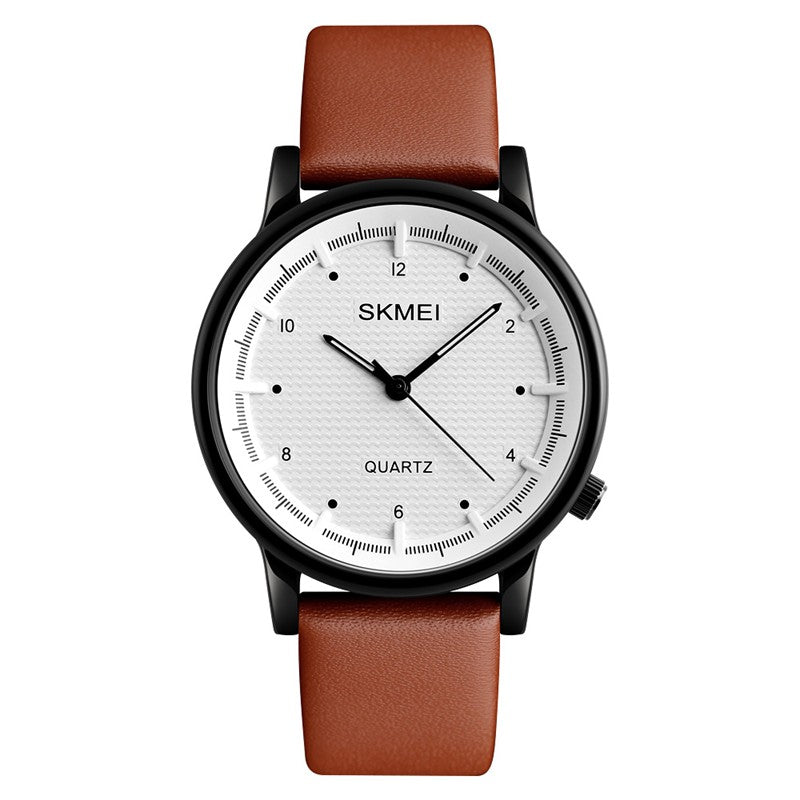 SKMEI 1210 Fashion Watch Simple Style Leather Strap Casual Unisex Quartz Analog Wrist Watch