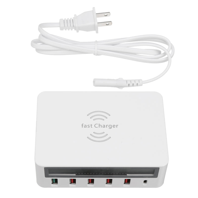 2 In1 Qi 3.0 Wireless Charger 5 Ports USB LCD Fast Quick Charging Stand Dock Pad Mat