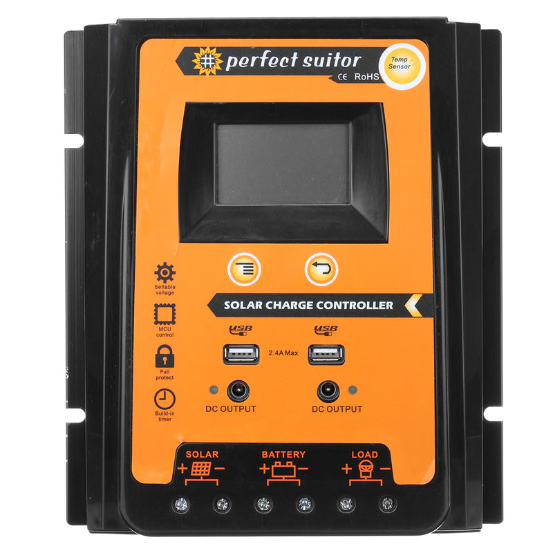 30A/50A/70A 12V/24V Intelligent USB PWM Solar Panel Battery Regulator Charge Controller