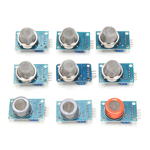 9Pcs MQ2 MQ-3 MQ-4 MQ-5 MQ-6 MQ-7 MQ-8 MQ-9 MQ-135 Gas Sensor Module For