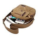 Men Canvas Satchel School Casual Shoulder Messenger Bag Pack Phone Pouch Outdoor Travel Hiking
