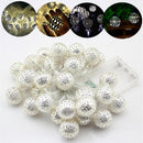Battery Operated 20LEDs Warm White Pure White Round Shaped Fairy String Light for Christmas Patio