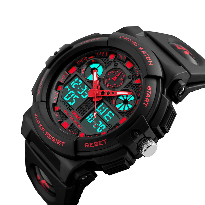 SKMEI 1207 Men Sport Chorongraph 50M Waterproof Luminous Dual Display Digital Watch