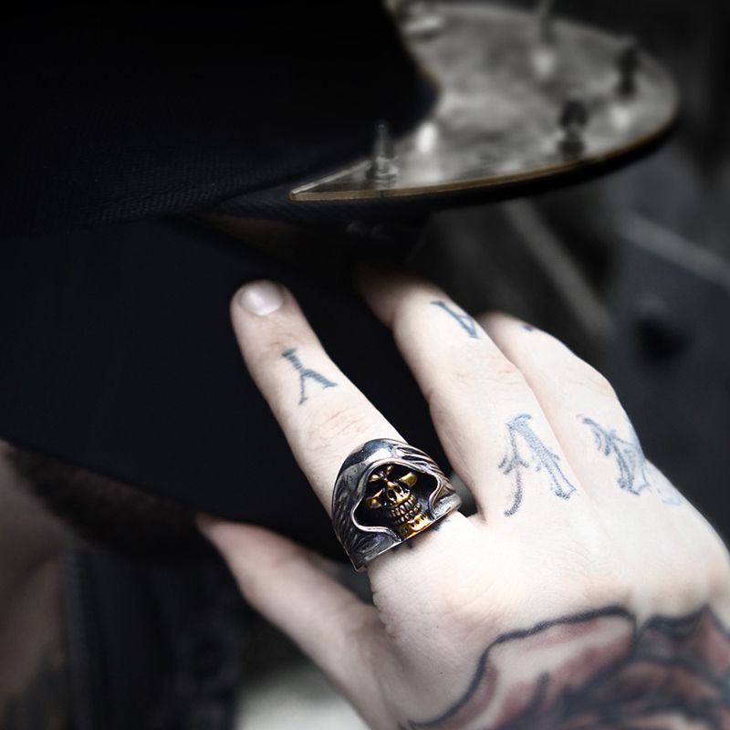 Black Skull Ring Of Death Stainless Steel Ring