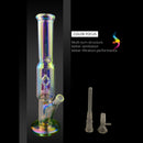 5 Types Handmade 30cm Beaker Glass Joint Pipes Bubblers for Smoking Recycler T obacco Water H ookah Pen with/without Luminous