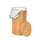 Laundry Basket Hamper Round Bamboo Washing Dirty Clothes Sorter Storage Baskets with Lid