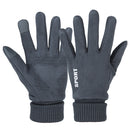 Womens Mens Winter Suede Gloves Touch Screen Windproof Thermal Warm Outdoor Driving Skiing Gloves Mittens
