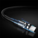 KUULAA Type C 3A LED Light Fast Charging Magnetic Data Cable For Xiaomi 9Pro Redmi K20 Pro K30 Huawei P30 Pro Mate 30 5G Oneplus 7T Pro