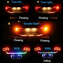 2Pcs 60CM RGB Slim Flexible LED Turn Signal Strip Lights 42LED Car Van Trunk Tail Light