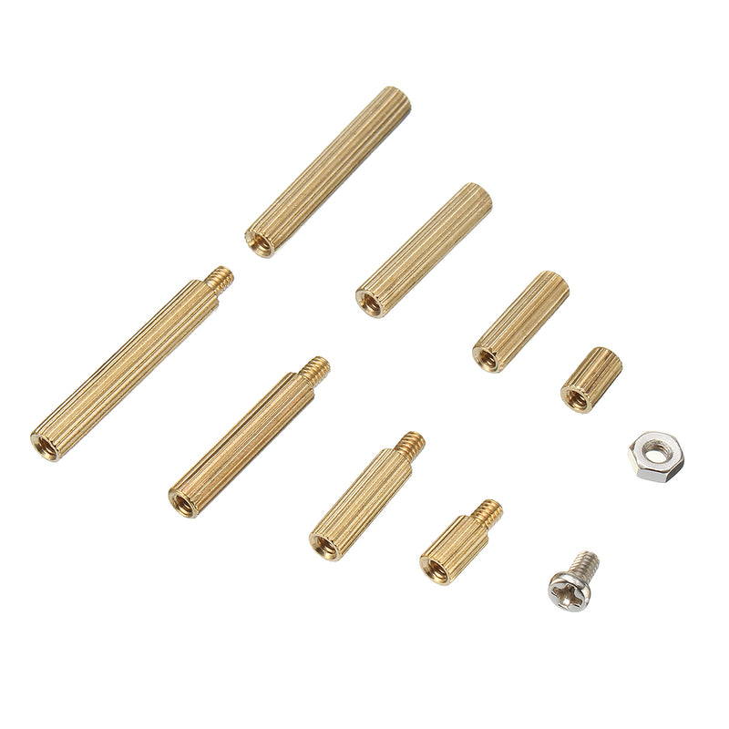 Suleve M2BT2 120Pcs M2 Brass Knurled Standoff Male Female Round Column Pillar Spacer for PCB Board
