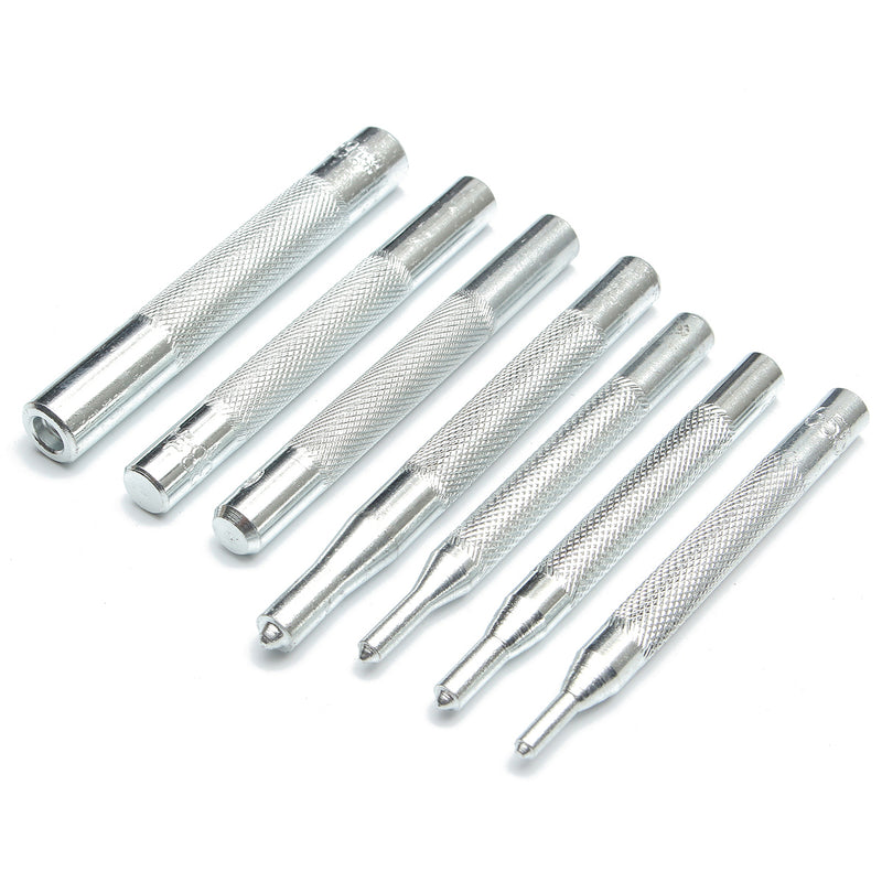 12Pcs Metal Hole Punches Snap Rivet Fasteners Tool Setter Base Set for DIY Leathercraft