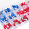 140Pcs 15 Squares Assorted Insulated Electrical Wire Terminal Crimp Cable Connector Spades Kit