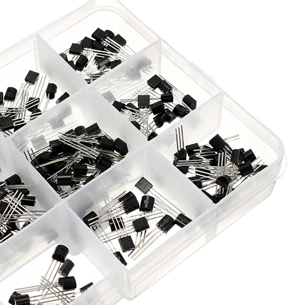 5 x 300pcs 15 Values Transistor Assorted Kit TO-92 S9012 S9013 S9014 S8050 S8550 2N3904 2N3906 BC327