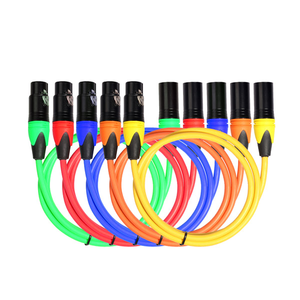 REXLIS Five-Color Suit Canon Audio Cable / Six-Color Suit Canon Audio Cable 1m 1.8m for Microphone Mixer Amplifier Stage Light