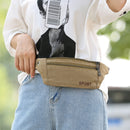 Unisex Canvas Waist Bag Waist Belt Bag Fanny Pack Hip Pouch Travel Sports Phone Pocket