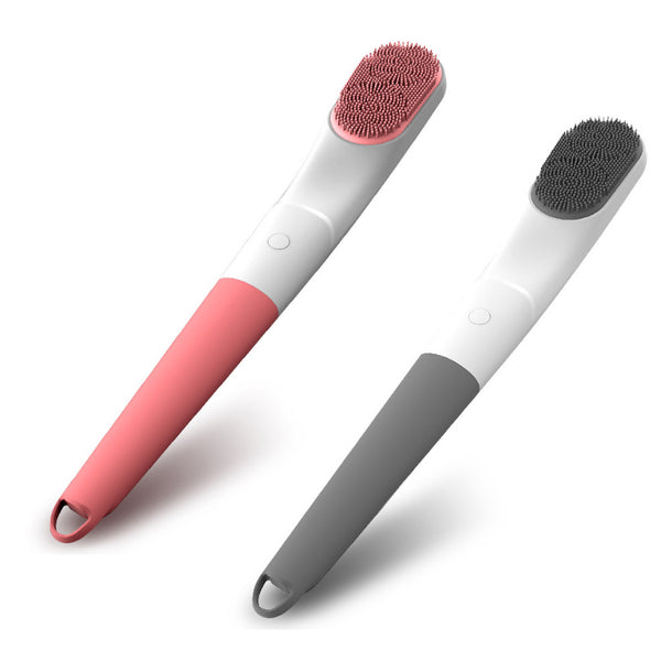 Electric Bath Brush Sound Wave Rechargeable Waterproof Long Handle Back Bath Artifact Brush Silicone Mud Soft Hair Cleaning Brush