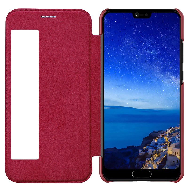 NILLKIN Window Smart Sleep Shockproof Flip PU Leather Full Body Cover Protective Case for Huawei P20