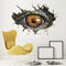 Miico Creative 3D Eye of Dinosaur Broken Wall PVC Removable Home Decor Sticker