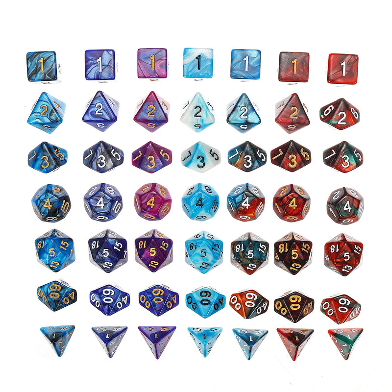 49PCS Metal Polyhedral Dices Set For Dungeons & Dragons Dice Desktop RPG Game
