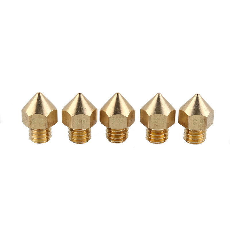Anet 0.2+0.3+0.4+0.5+0.6mm Brass Nozzle Set for 1.75mm Filament 3D Printer Part