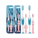 2 PCS Parent-child Toothbrush Set PP Handle PBT Soft Hair Brush Bear / Rabbit Random Father & Child
