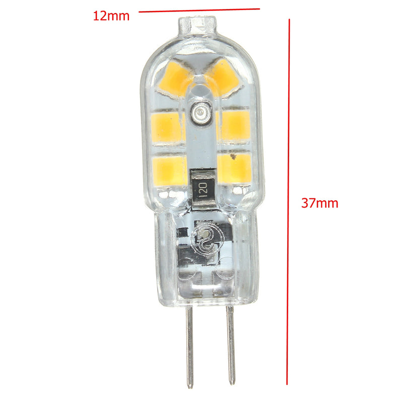 4PCS DC12V G4 2W SMD2835 Warm White Transparent Cover LED Light Bulb for Indoor Home Decor