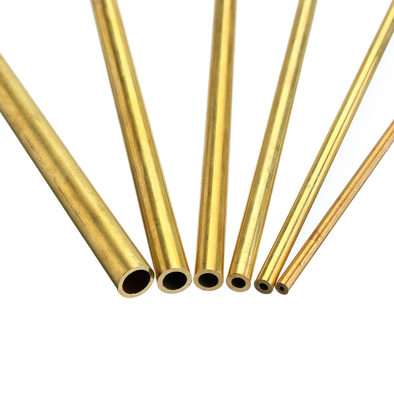 3-8mm Diameter Brass Hollow Round Tube Rod Lathe Bar Stock Kit Assorted for DIY Craft Tool Length 50cm