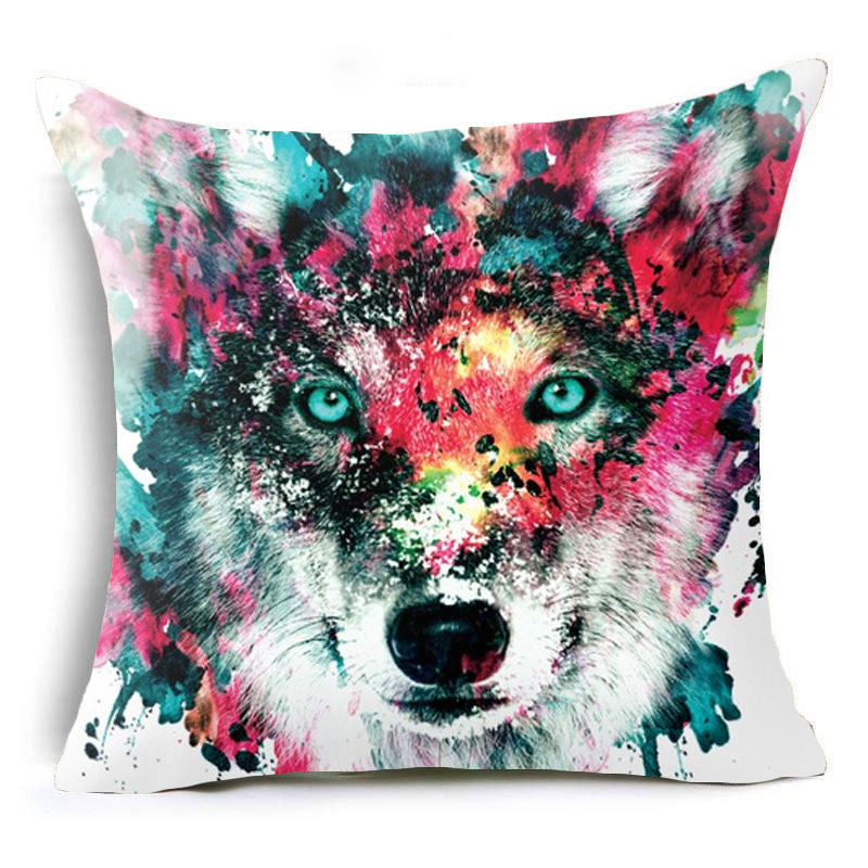 Honana 45x45cm Home Decoration Oil Painting Animals and Skull 6 Optional Patterns Pillow Case