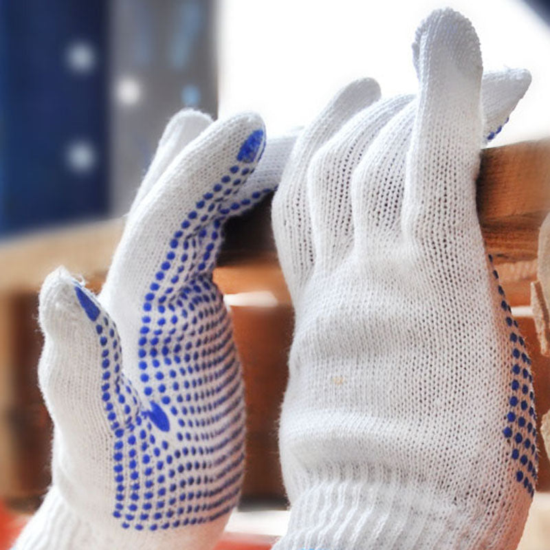 Labour Protection Anti Skid Wear Resistant Gloves Blue Plastic Dot Gloves Light Comfortable Garden