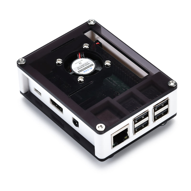 3-in-1 ABS Enclosure Protective Case + Cooling Fan + Heatsink Kit for Raspberry Pi 3B+ / 3B / 2B