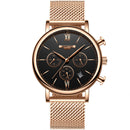 GIMTO GM246 Men Watch Calendar Chronograph Watch Stainless Steel Strap Quartz Watches