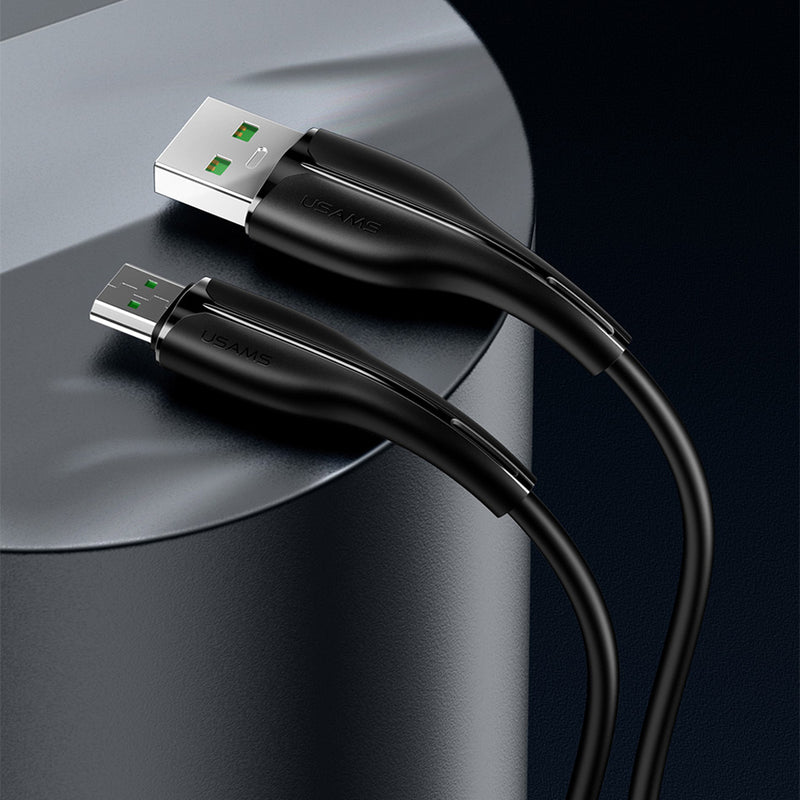 USAMS 4A Micro USB Quick Charging Data Cable For OPPO R15 R11s R11 Plus R9 R7 Redmi Redmi 6 Pro 7A- Black