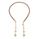 Sweet Hair Band Elegant Pearl Pendant Gemstone Fake Earrings Headbrand Hair Accessories for Women