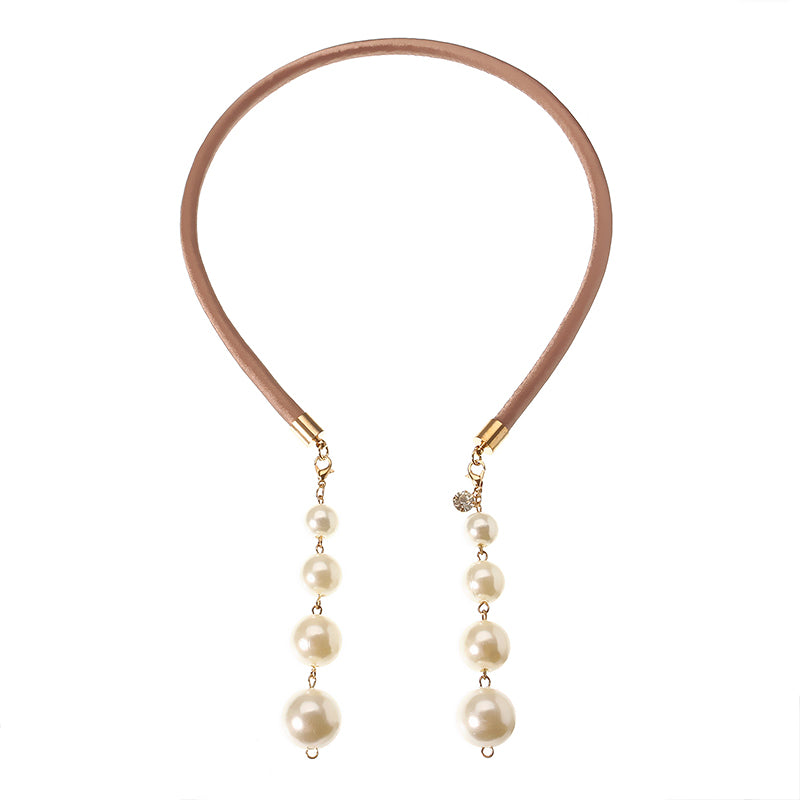Sweet Hair Band Elegant Pearl Pendant Gemstone Fake Earrings Headbrand Hair Accessories for Women