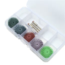 30pcs 25mm Radial Bristle Disc Brushes 80-1000 Grit with 5pcs Mandrel Rotary Adapter