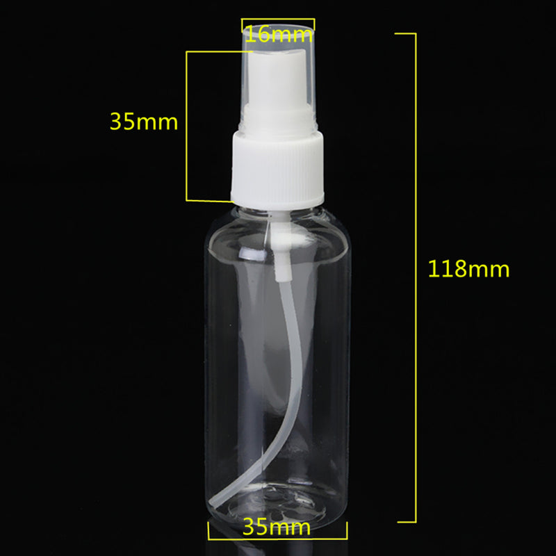 10Pcs 60ml Empty Spray Pump Bottles Transparent Plastic For Travelling