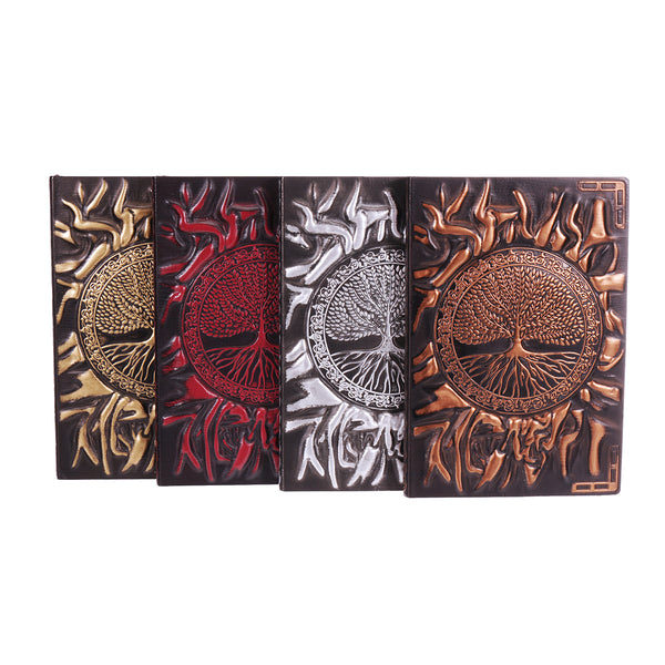 Embossed notebook retro PU notepad manual diary business notebook