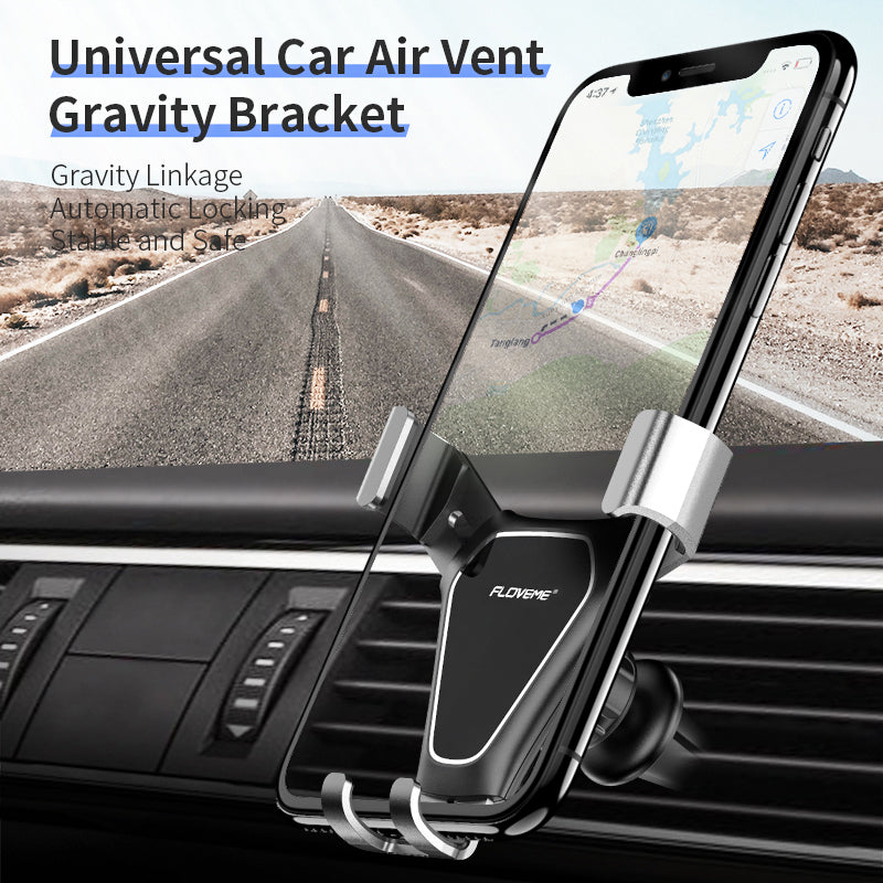 Floveme Gravity Linkage Air Vent Car Phone Holder 360 Degree Rotation For 4.7-7.0 Inch Smart Phone for iPhone for Samsung Xiaomi Mi9 Redmi Note 8