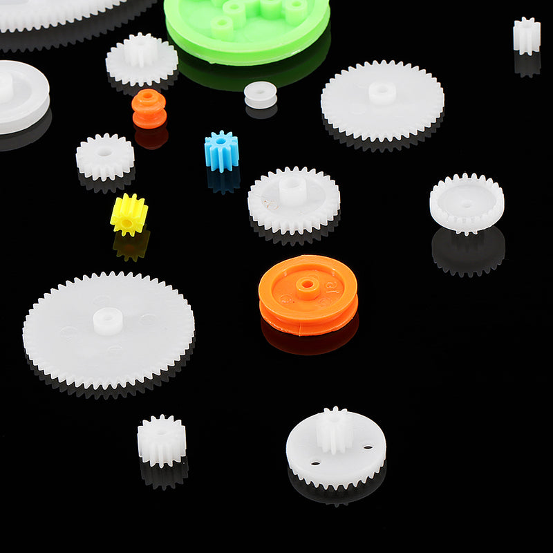 51pcs Mixed Plastic Gear Gearbox Package Kit Spindle gear Rack Pulley Belt Worm Rod Set