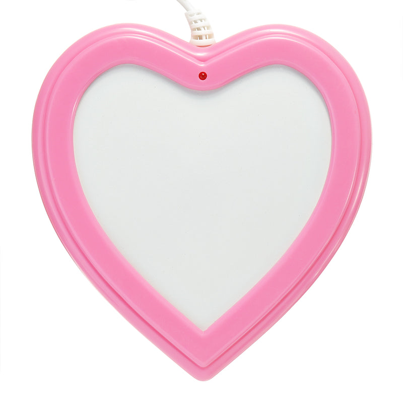 USB Charging Portable Heart-Shaped Electric Warmer Cup Bottle Mat Coffee Cup Heater Mug Pad