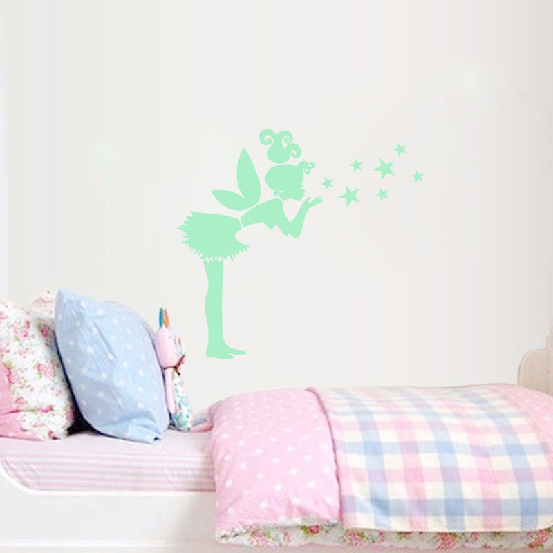 Honana DX-147 57x70cm Fluorescent Glow Angel Blew The Stars Wall Sticker