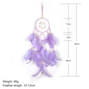 Warm White Battery Supply LED Night Light Dream Catcher Hanging Wind Chime Wall Decor Car Ornaments