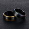 Trendy Black Titanium Steel Simple Style Colorful Plating Men Finger Ring Valentine's Day Gift