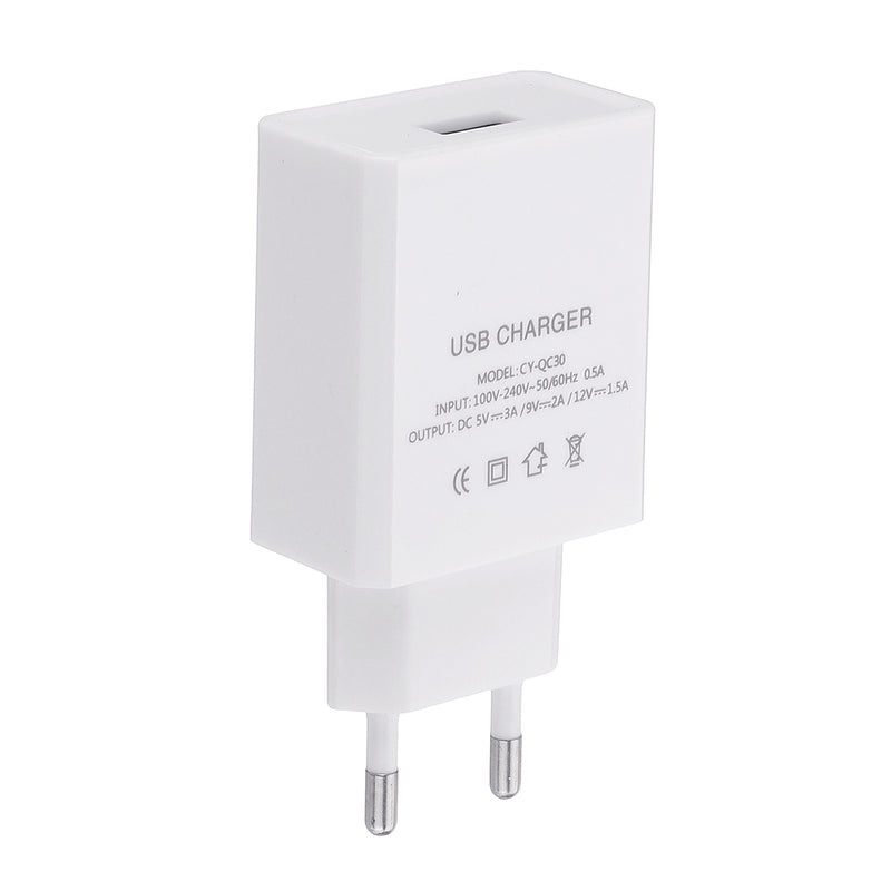 EU QC 3.0 18W USB Charger Power Adapter for Tablet Smartphone