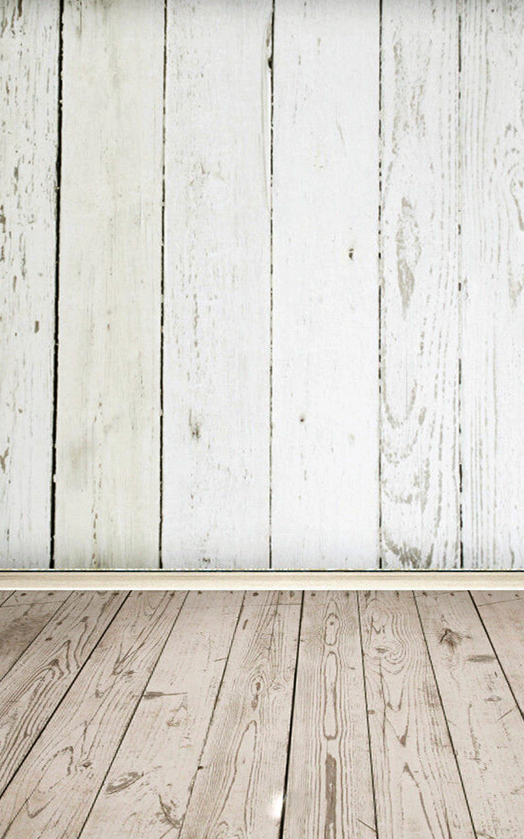 White Wooden Wall Floor Photography Background Backdrop Photo Studio Decorations