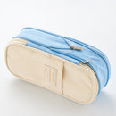 Kawaii Pencil Case Macaron Color Canvas Stretch Double Layer Large Capacity Pencil Box Cute Pencilcase Kids School Stationery
